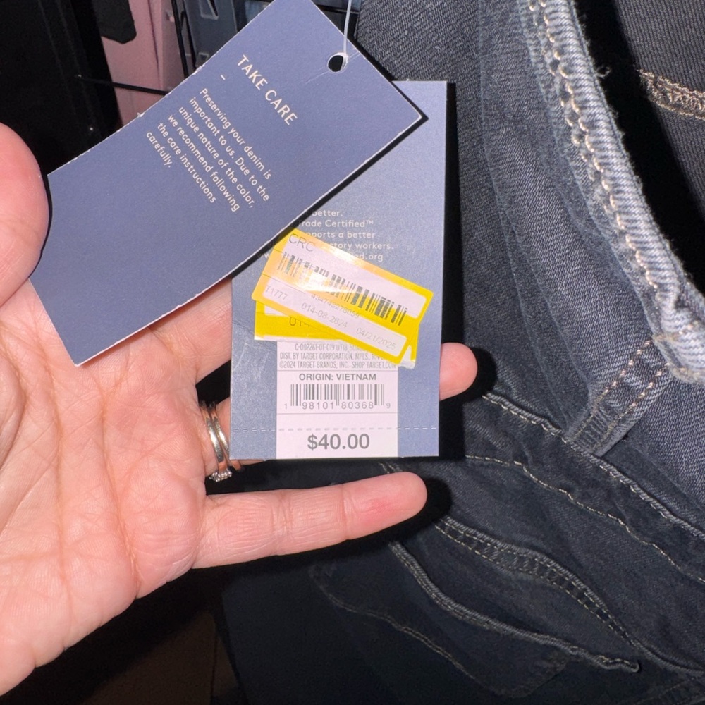 Universal Thread Black Denim Button-Up Dress with… - image 5